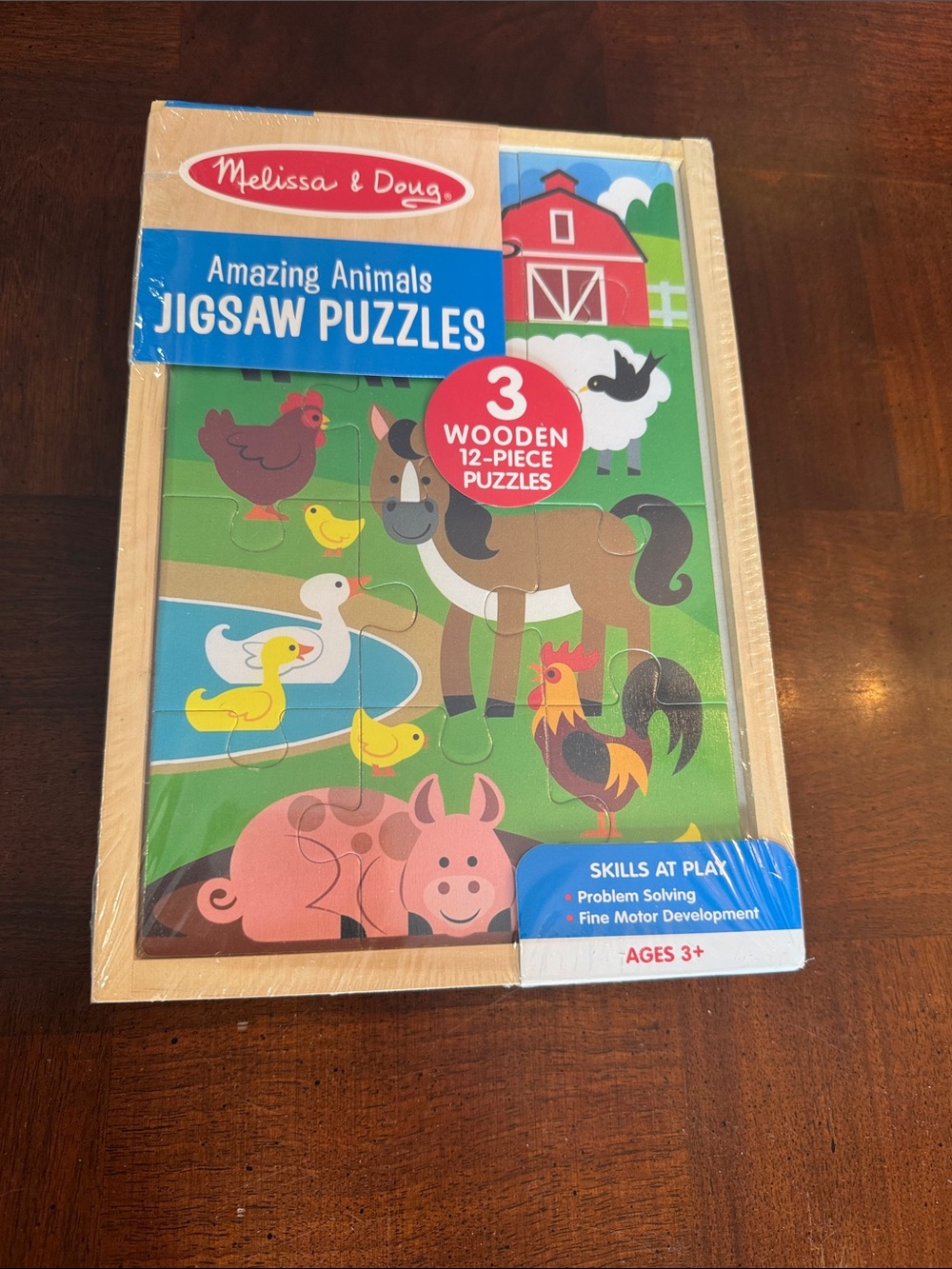 Melissa & Doug Farm Amazing Animal Wooden Jigsaw Puzzles New